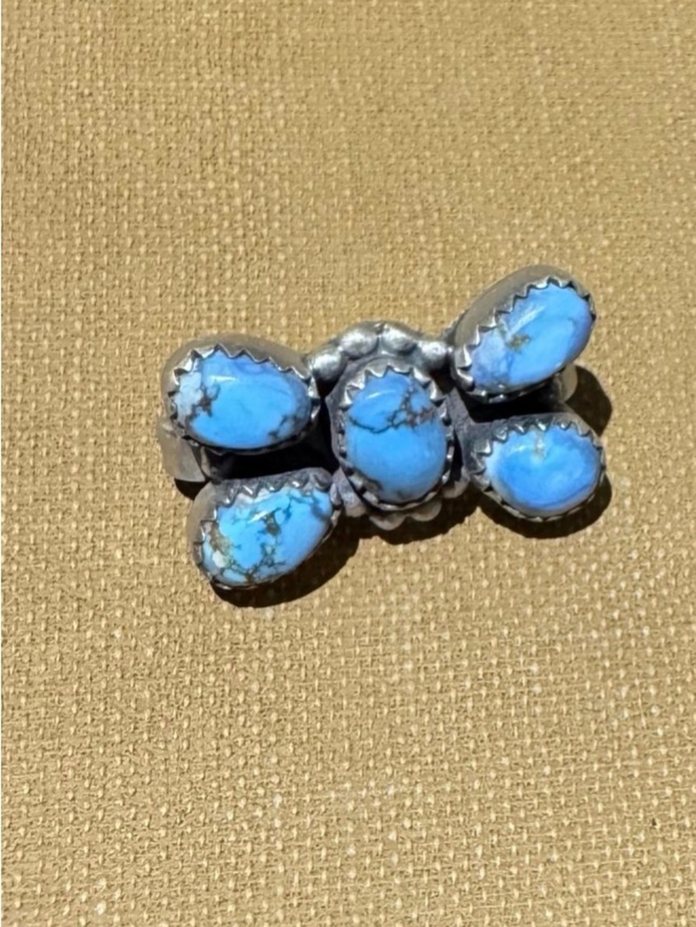Golden hills Turquoise Cluster Sterling Silver Apple Watch charm